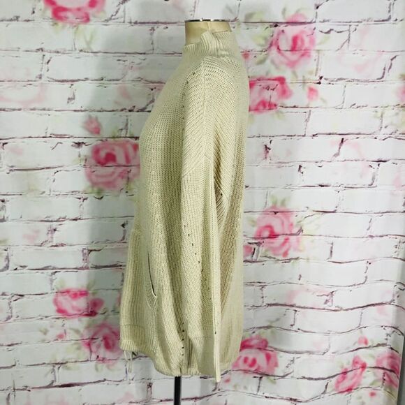 🔥5 for $25 sale🔥 RDI NWT cream mock neck drawstring waist loose fit sweater - Picture 10 of 14